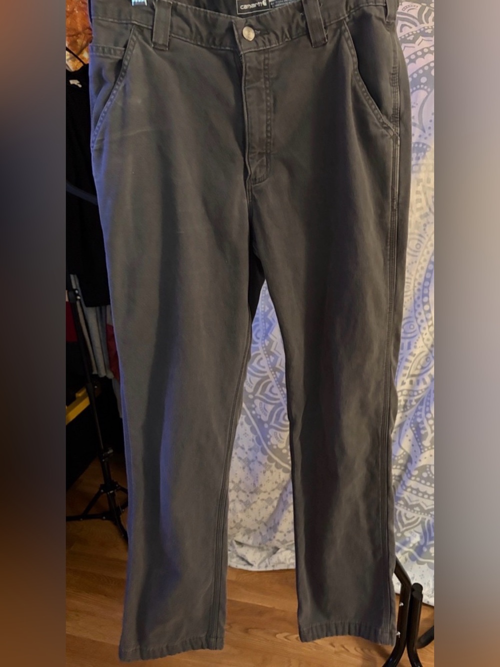 Carhartt Men's Charcoal Straight-Leg Relaxed Fit Pants | 34x34